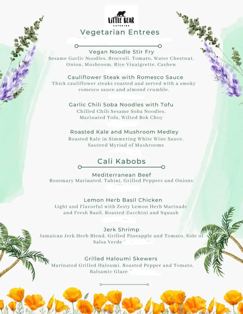 2025 Little Bear Catering Califresh Menu, p 5